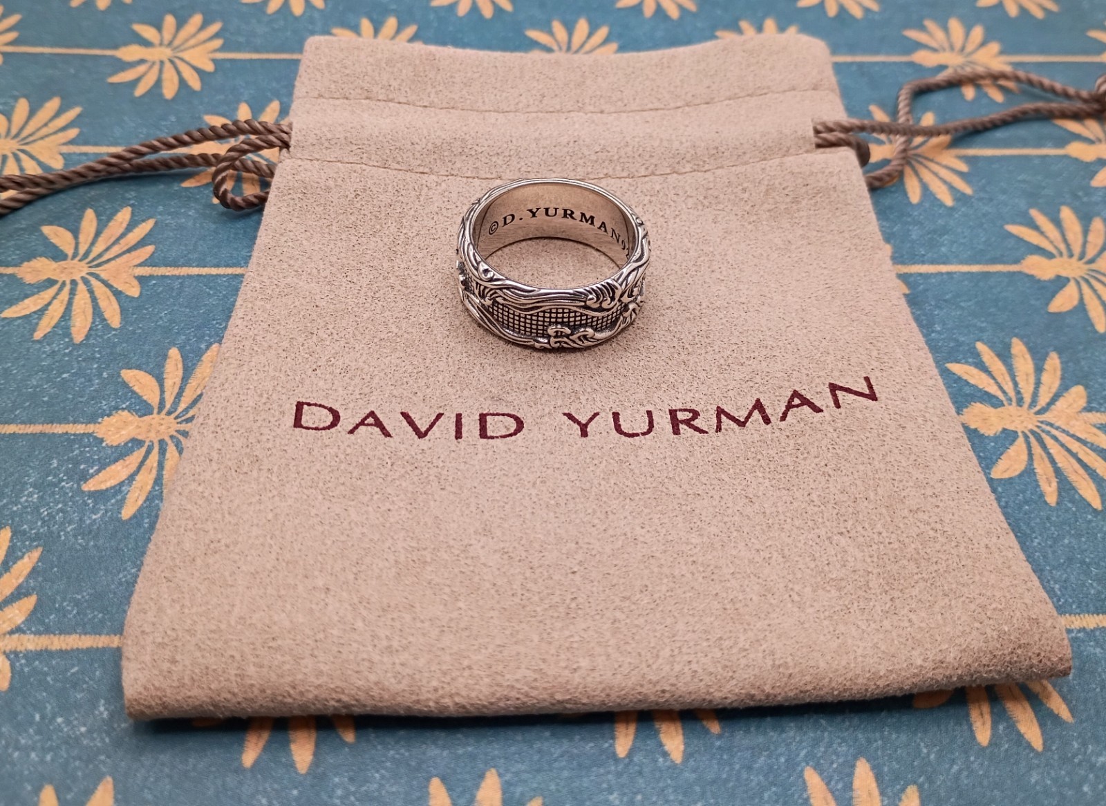 David Yurman Sterling Silver 925 Wave Ring Band Size 9 1/2