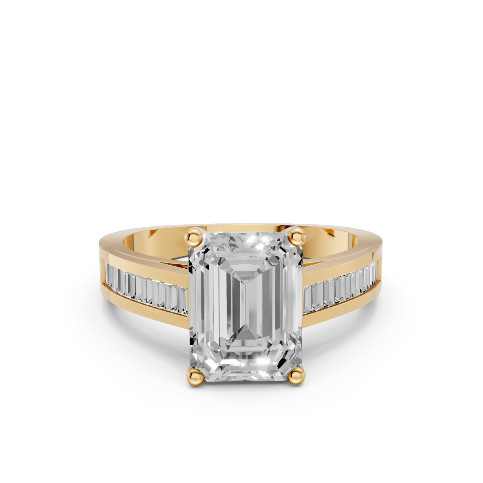 Regal Horizon Emerald Cut Lab Grown Diamond Engagement Ring
