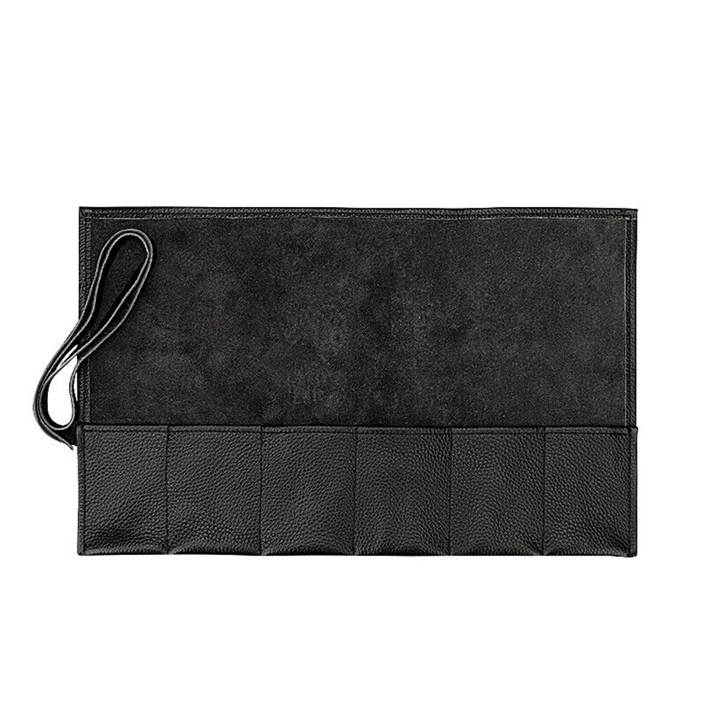 6 Slots Watch Roll Travel Case Genuine Leather Watches Jewelry storage Pouch Bag