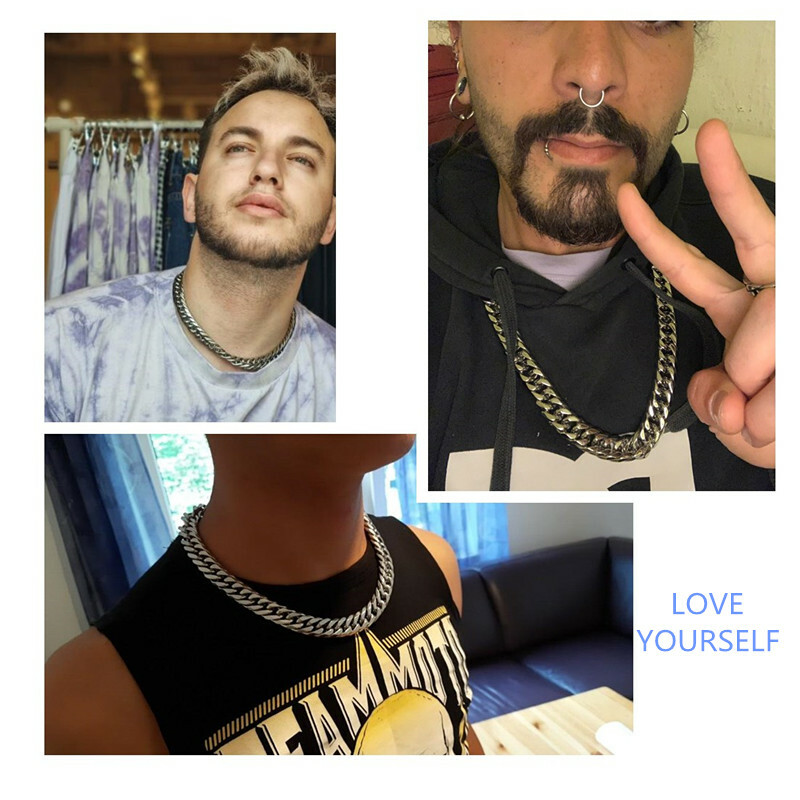 Heavy Strong Men Stainless Steel Curb Cuban Link Chain Necklace Jewelry