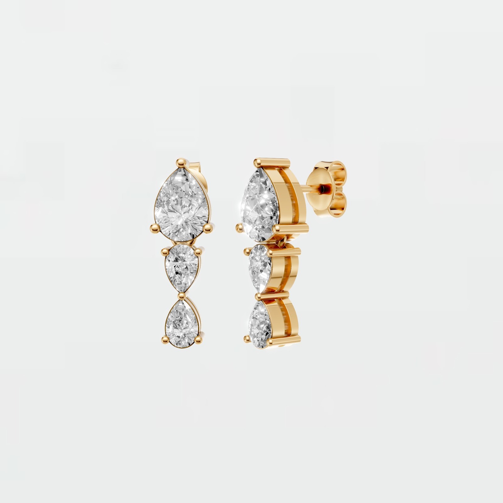 2.03 CTW Pear Lab Grown Diamond Drop Dangle Earrings Fine Jewelry