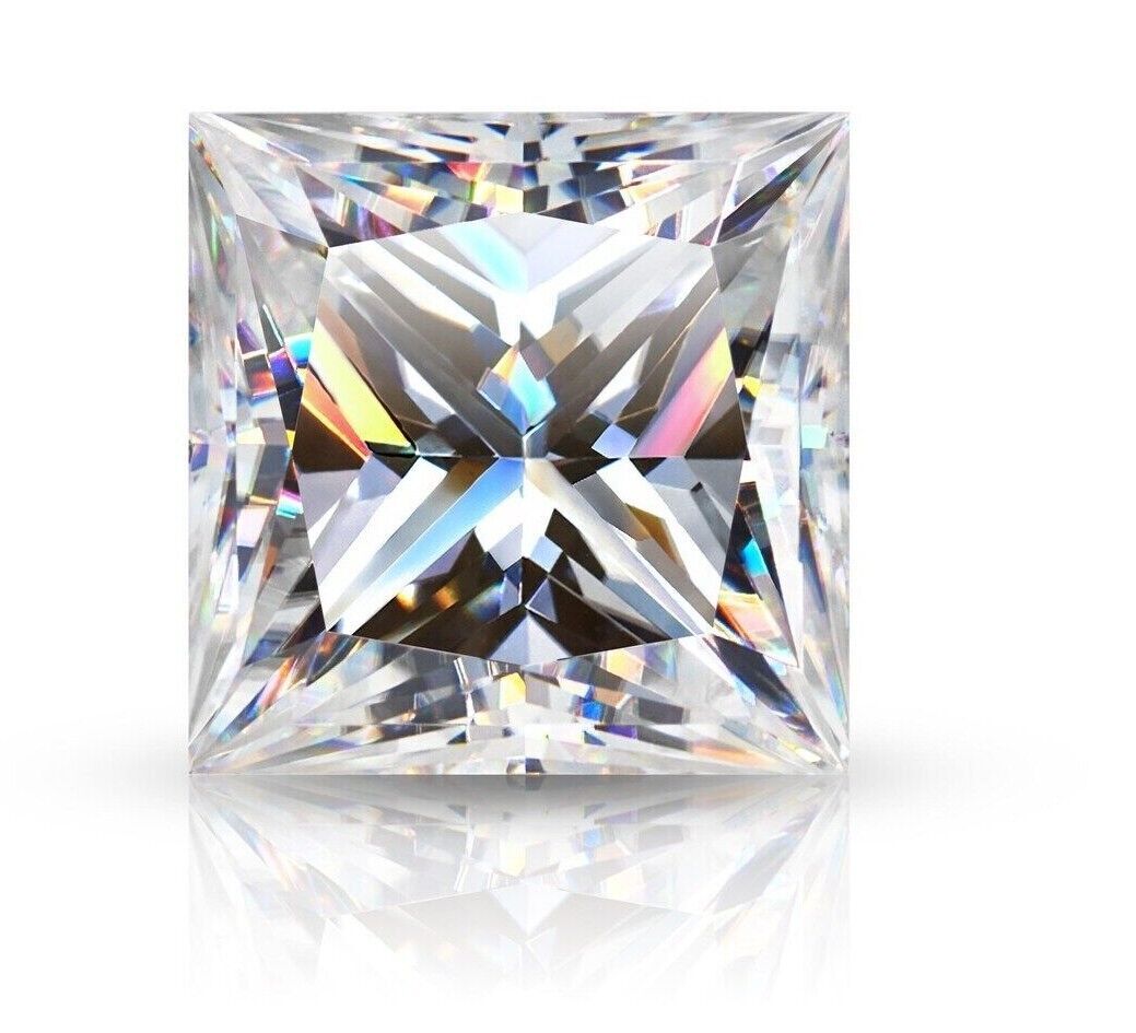 GRA Certified Loose Moissanite Princess Square Cut Stones D VVS1 All Sizes