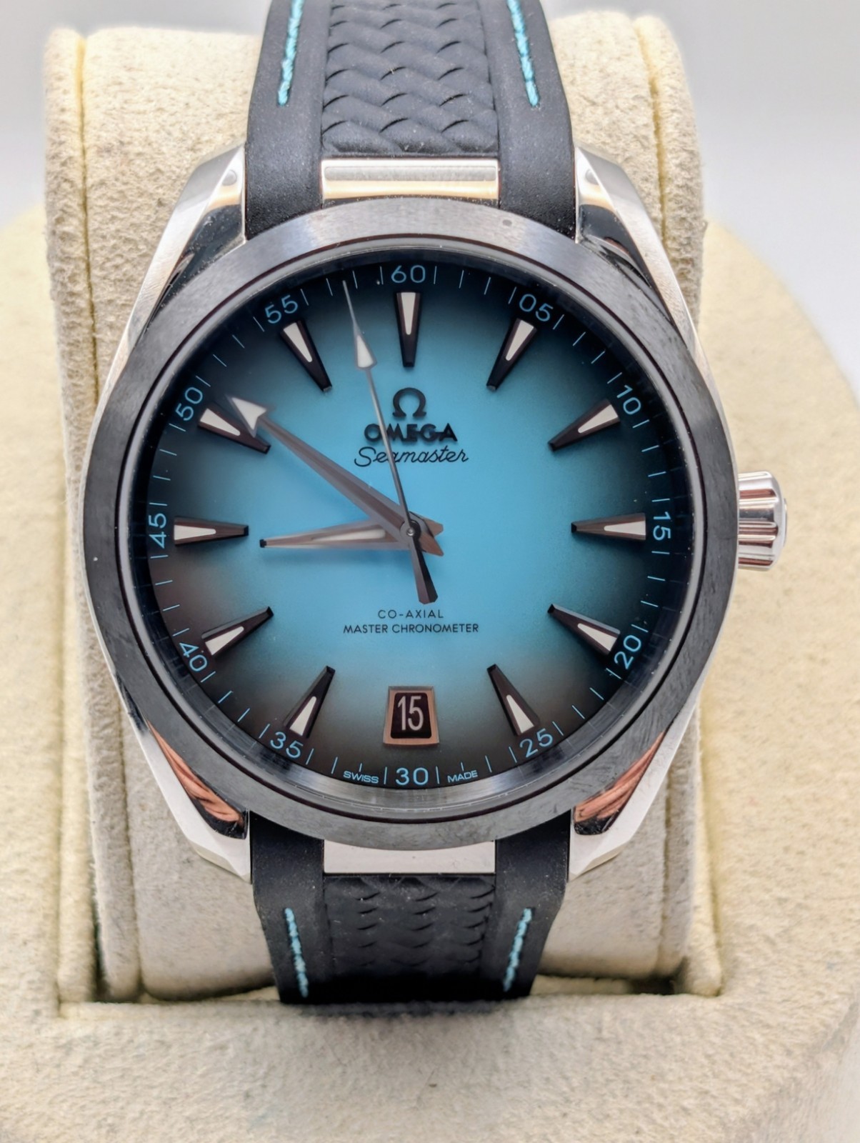 OMEGA Seamaster Aqua Terra 41mm Turquoise Black Steel Watch 220.32.41.21.03.001