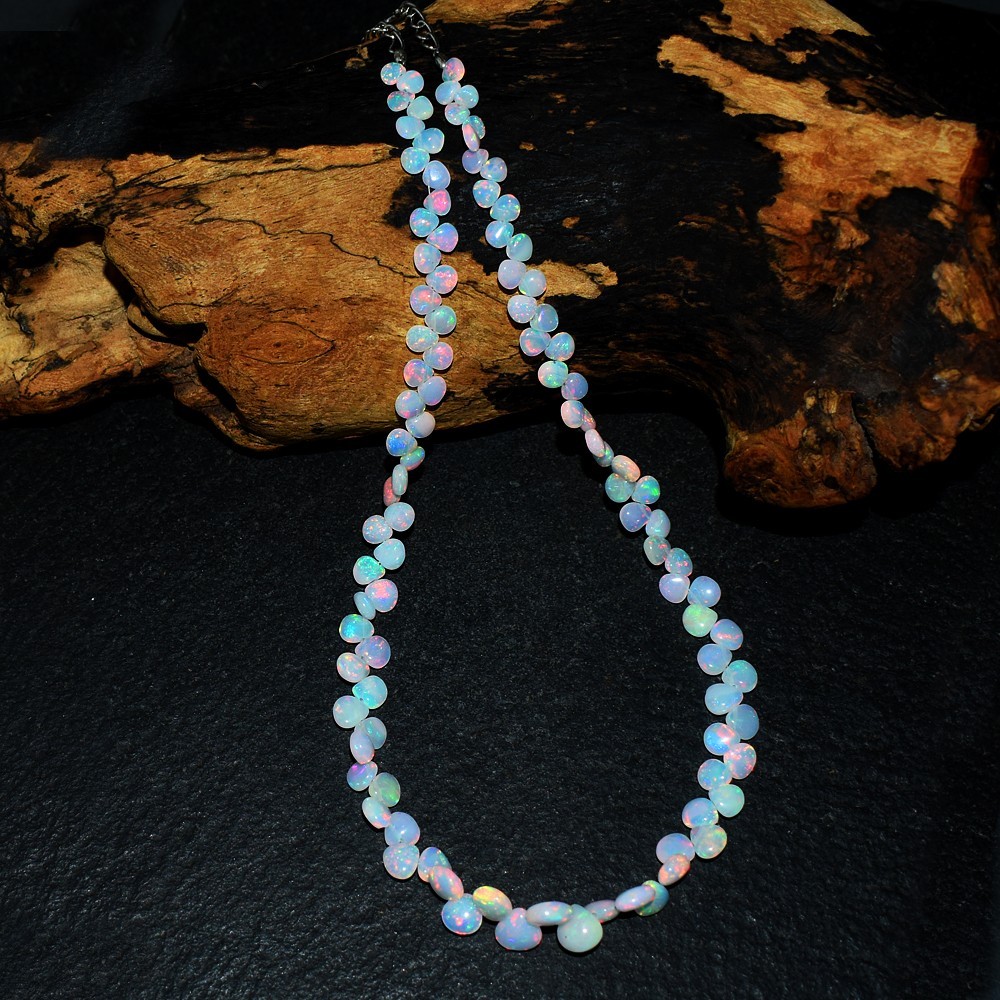 Very Attractive White Ethiopian Opal 67. Cts Beaded Fabulous Necklace VK 19 E711