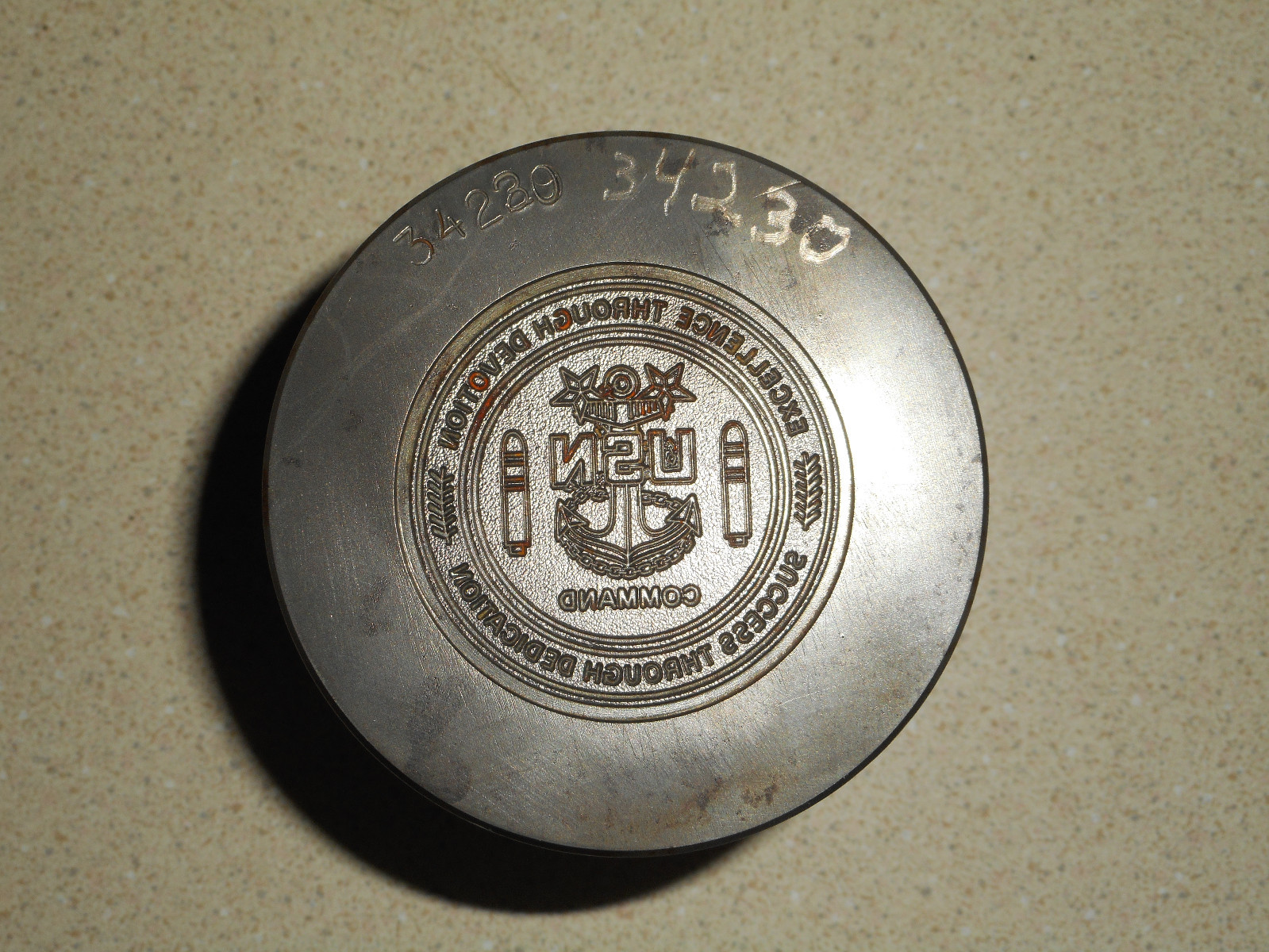 U.S. NAVY COMMAND Negative Steel Die Jewelry Stamp Tool Die Hub Hob Mold