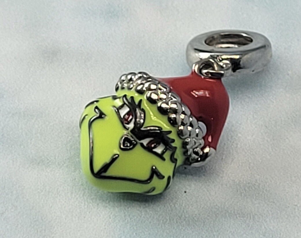 Grinch Sterling Silver S925 dangle charm.