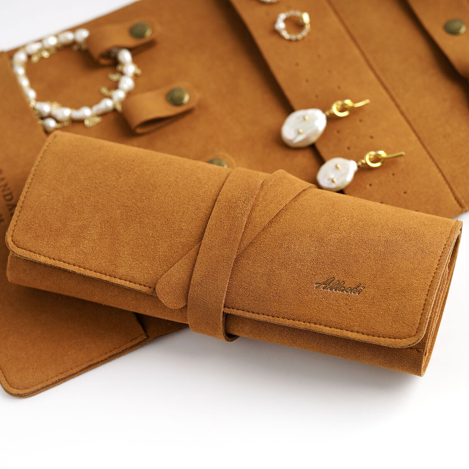 Multifunctional Jewelry Roll Organizer for Travel Earrings Necklaces Bag