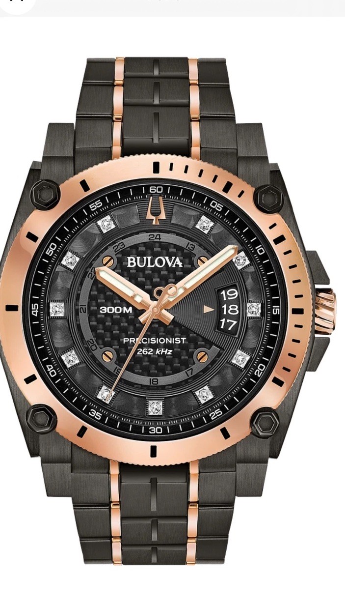 Bulova Precisionist Icon Mens Diamond Watch 98D149 New Without Papers Open Box