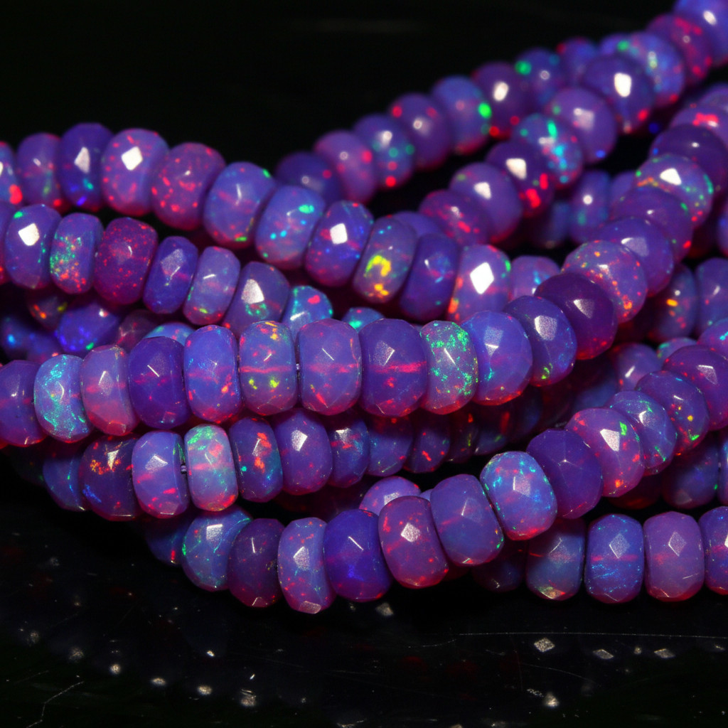 Ethiopian Fire Opal Beads 4-5mm Faceted Rondelle Gemstone Beads 8inch Strand