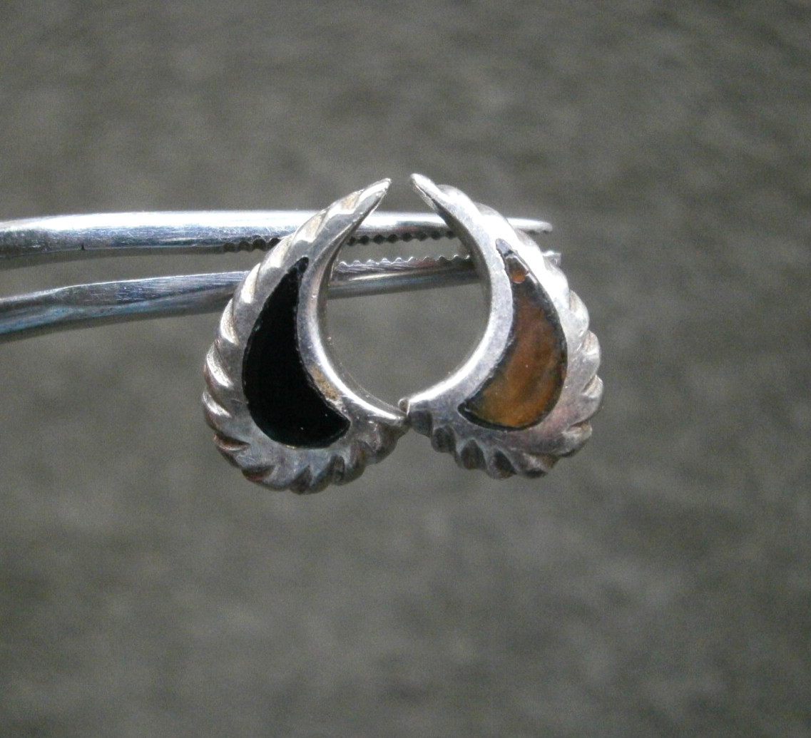 Different Color Unknown Stone Vintage Sterling Silver Post Stud Earrings 1.2g