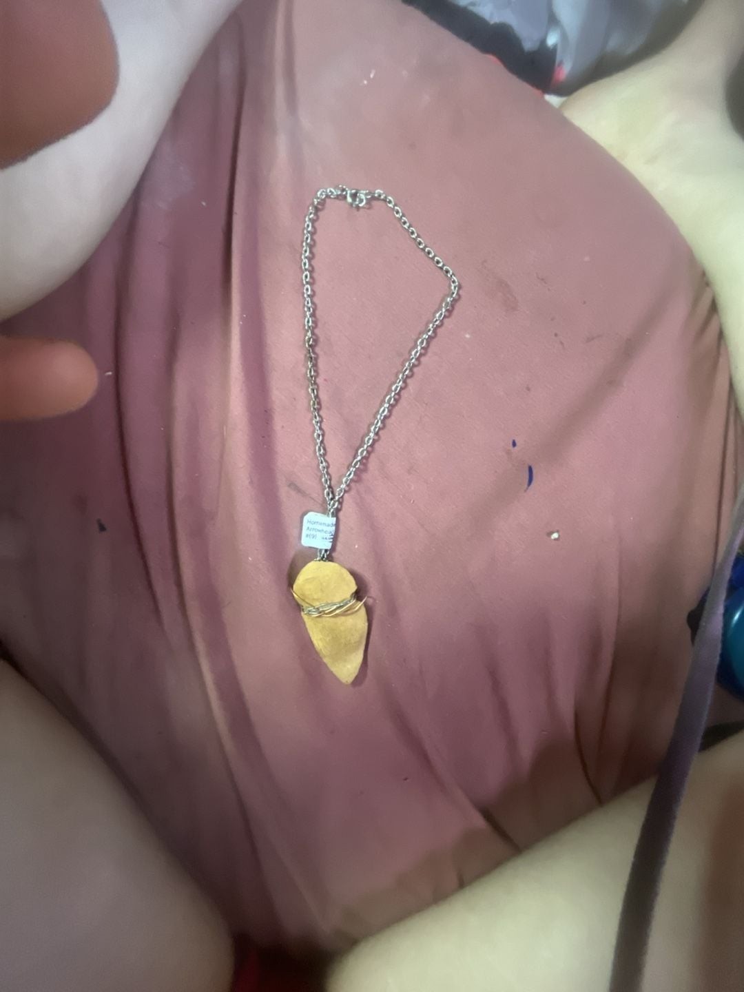 Handmade Arrowhead Pendant Wire Wrapped Necklace #9