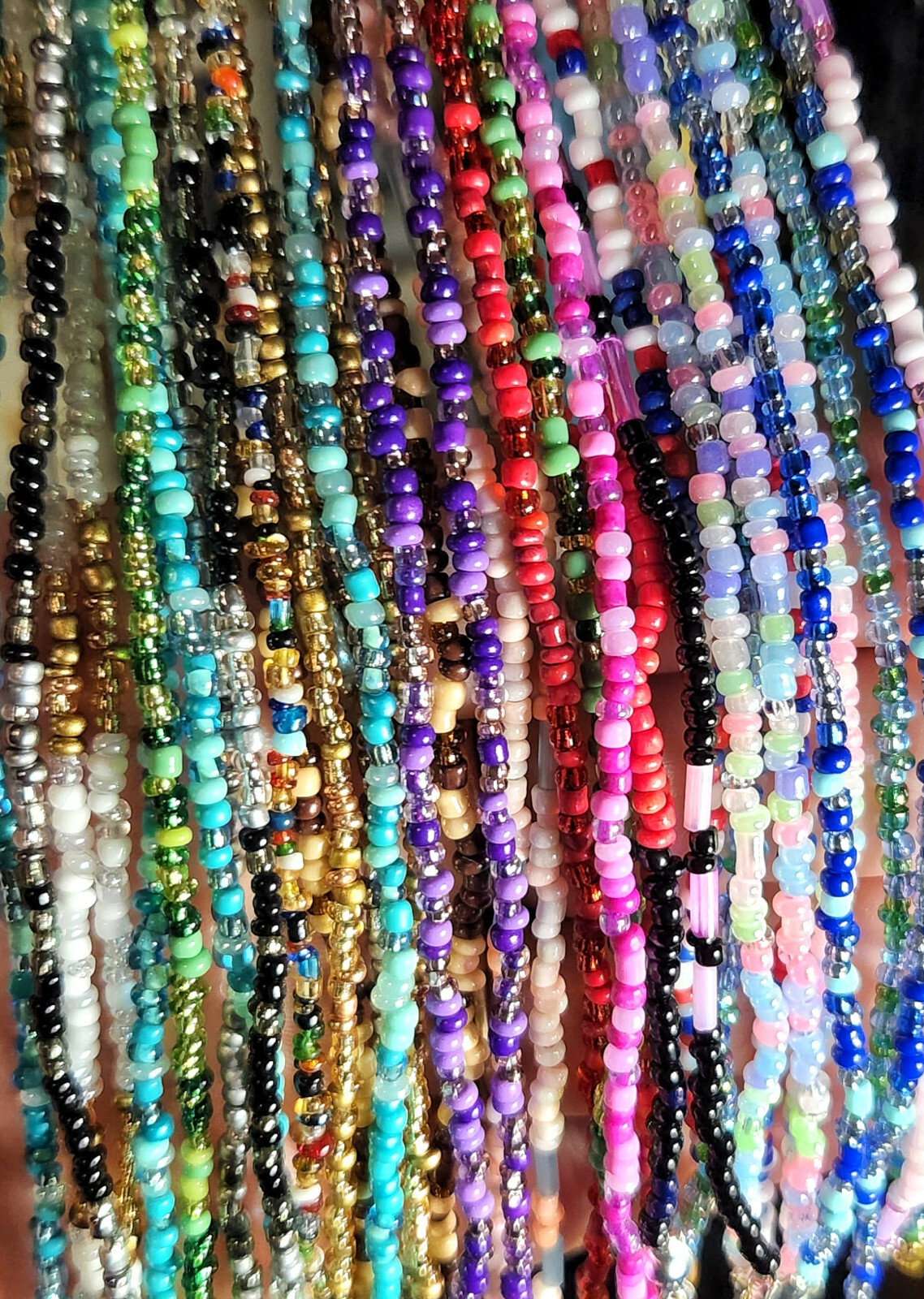 STRONG New Seed Bead Necklace Delicate 16-20″ adjustable HANDMADE USA