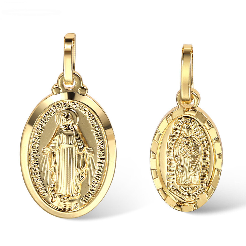 16-24″ Gold Plated Stainless Steel Virgin Mary Pendant Necklace or Charm Only