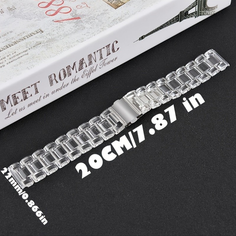 Transparent Resin Strap Link Watch Band For Samsung Galaxy Watch 7 6 5 4 40/44mm