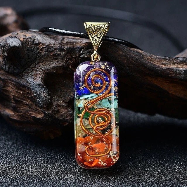 7 Chakra Orgone Pendant Energy Healing EMF Protection Pendant Unisex Necklace