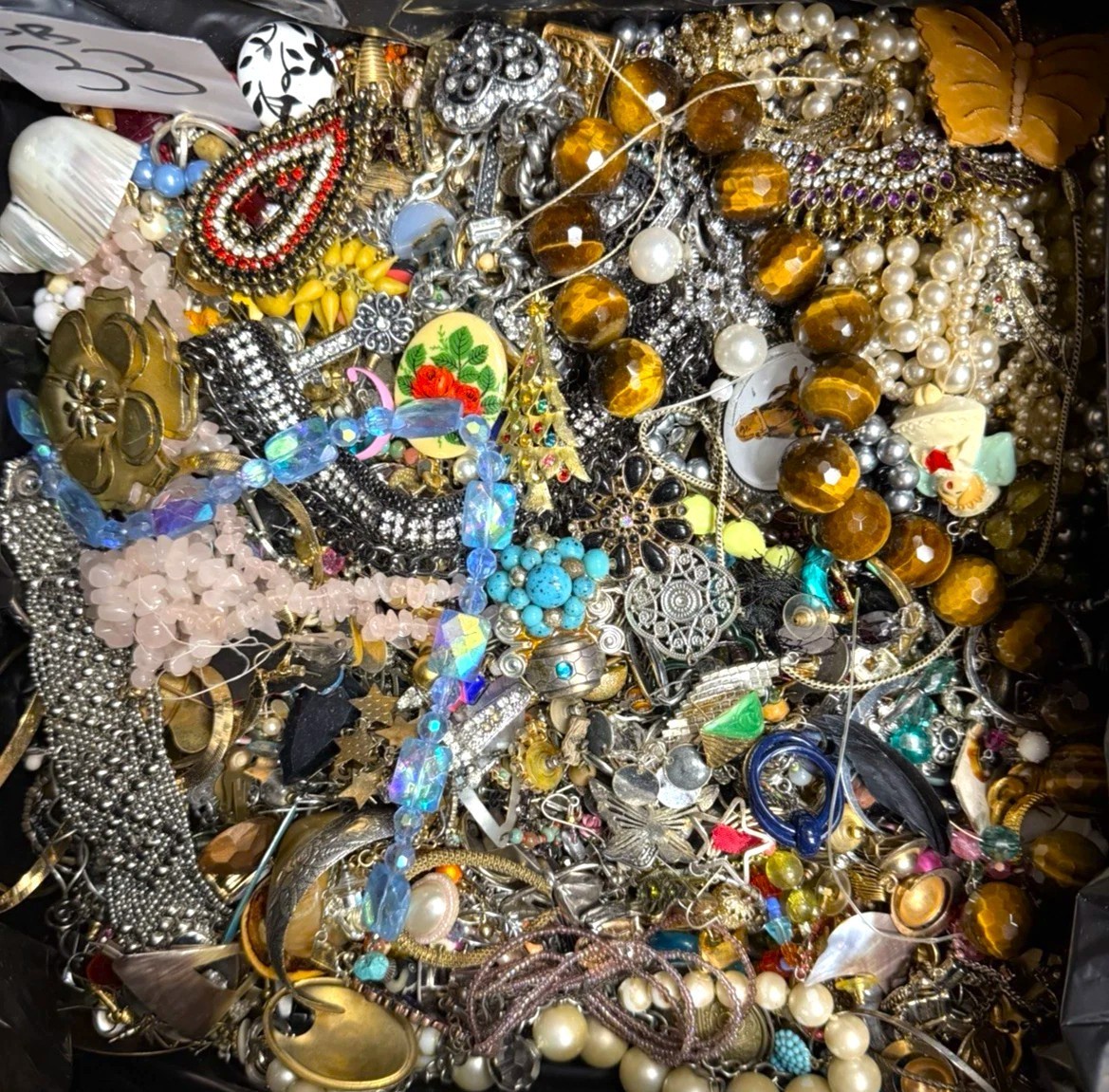 3 Pounds Untested Unsorted Lot Jewelry Old Vintage & Modern Wear & Junk Mixed In