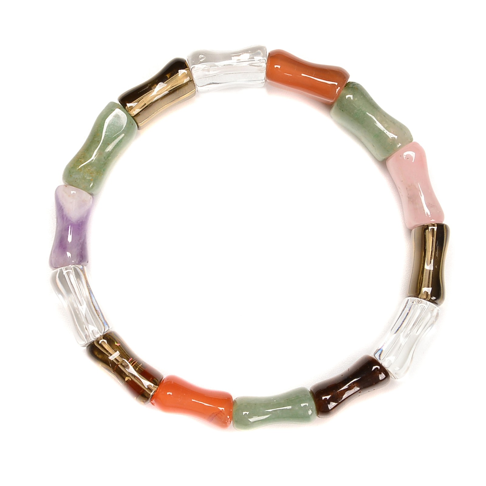 Multi Gemstones Double Drill Bracelet Size Approx 12x15mm Length 7.5″ (12x15mm)