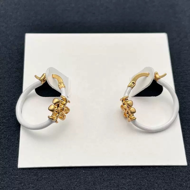 New Tory Small Eleanor white & Gold hoop Earrings with paper plated with Jewelr