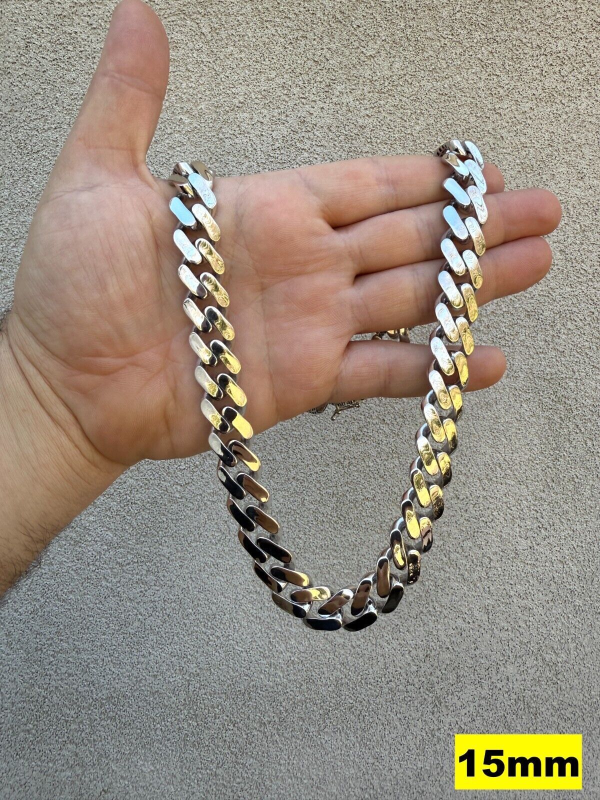 Monaco Cuban Link Chain Necklace Or Bracelet Hollow Real 925 Silver 9-15mm ITALY