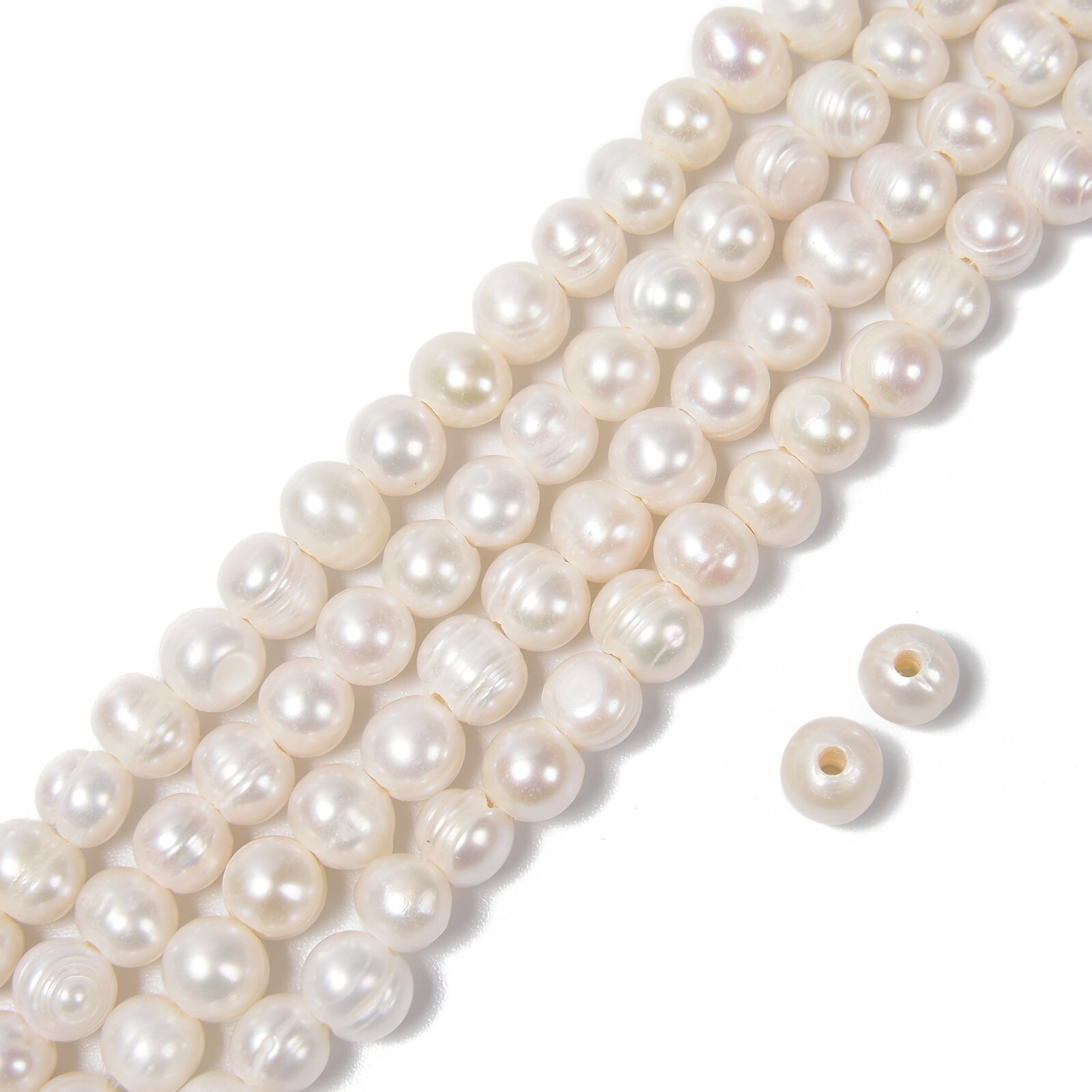 2.0mm Hole Fresh Water Pearl Potato Shape Beads 8mm 10mm 12mm 13mm 13″ Strand