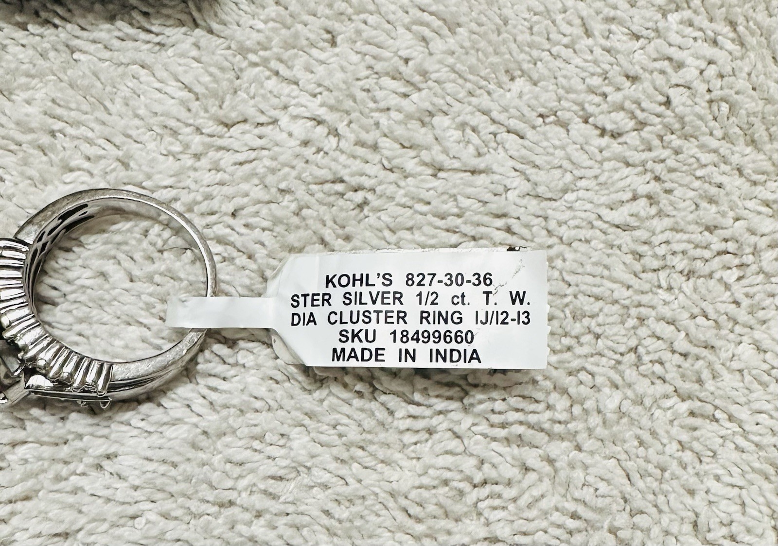 Kohl’s Sterling Silver Diamond Engagement Ring .50 CTW Sz7