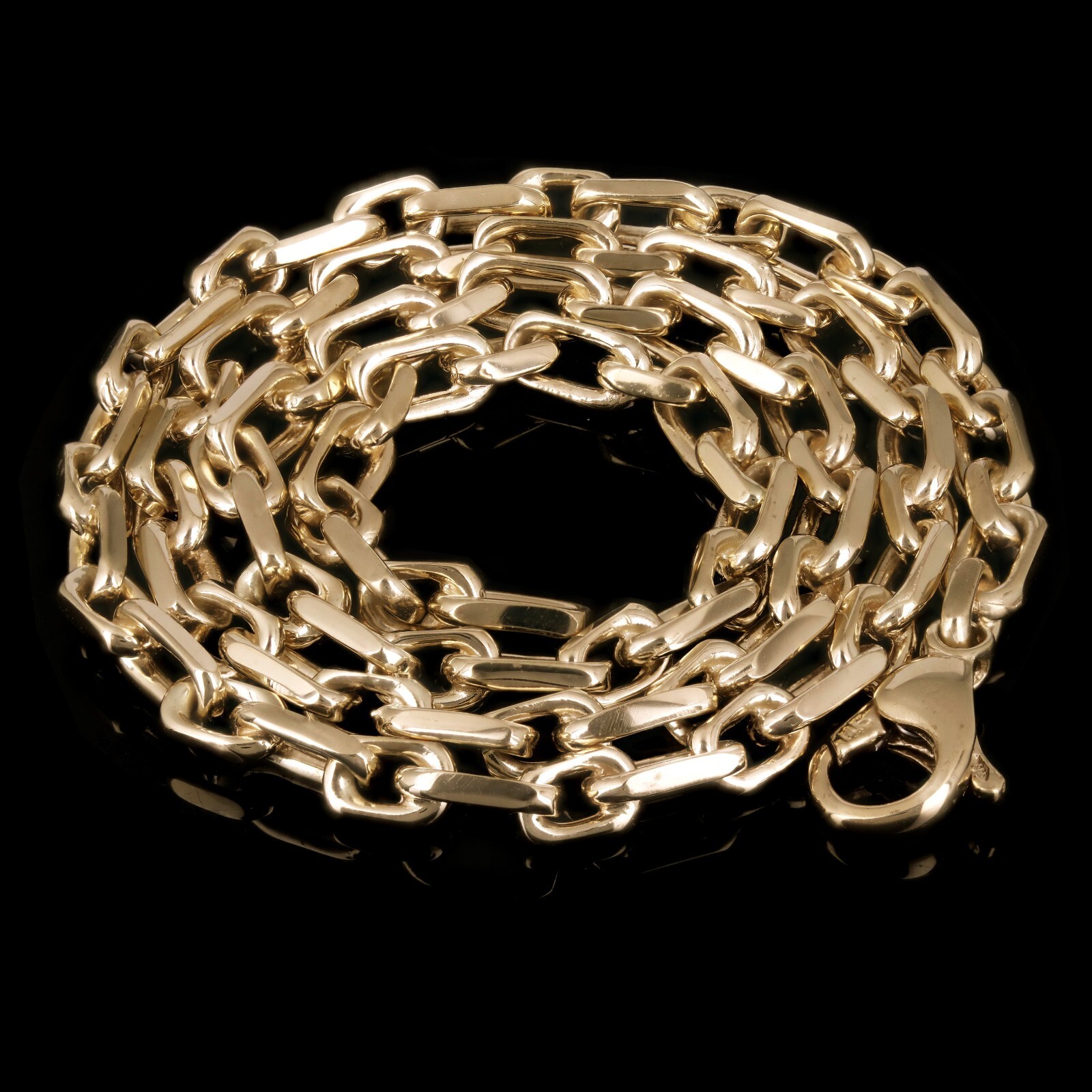10k Yellow Gold Solid Handmade Link Anchor Chain Necklace 18″ 4.5mm 28.5 grams