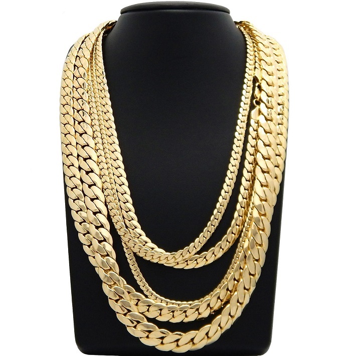 Miami Cuban link Chain 5mm 6mm 8mm 10mm 12mm 20″ 24″ 30 14k Gold Plated Necklace