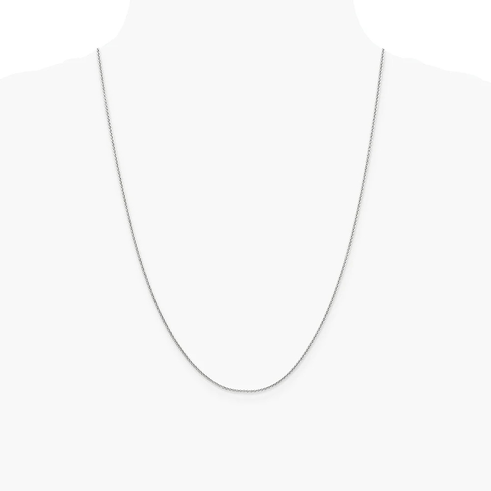 14K White Gold 1.4mm Round Cable Chain Necklace 16″-24″