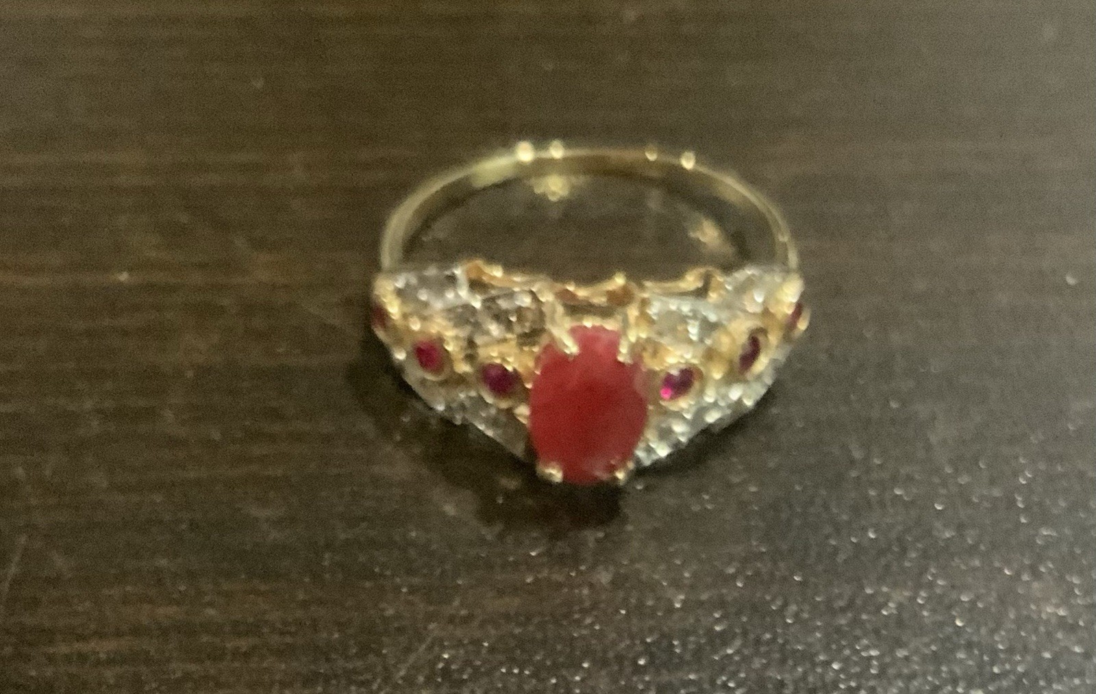 10K Yellow Gold Ruby & Diamond Ring 1.35 CTW Size 7 – New