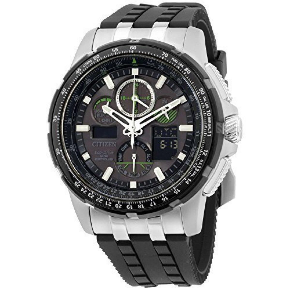 Citizen Men’s JY8051 08E Eco Drive Skyhawk Atomic Timekeeping Black Polyurethane