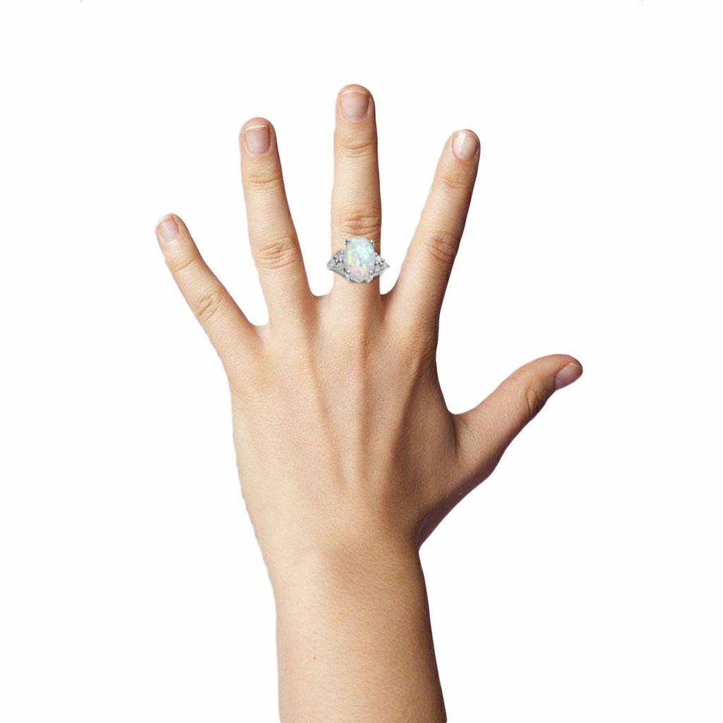 Fire Opal Ring in 925 Sterling Silver Gemstone Jewelry Ring Size 6/7/8/9 /10