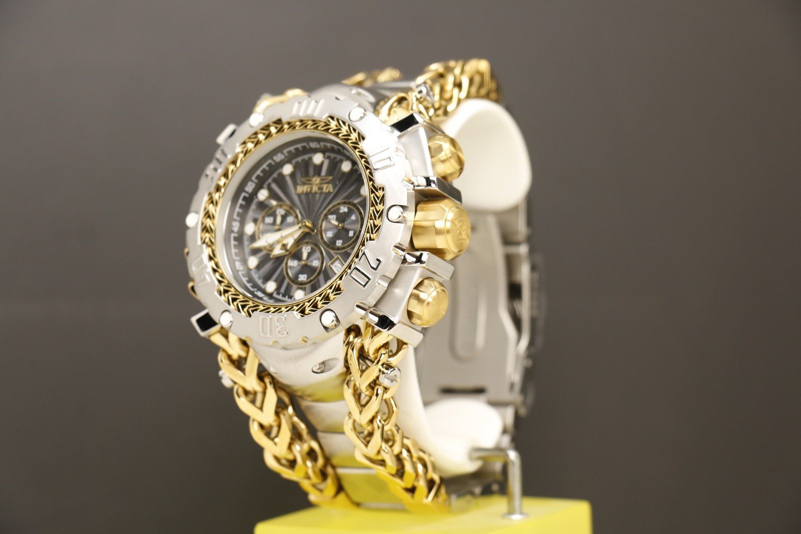 Invicta Gladiator Men’s Watch 58.3mm, Gold, Steel 48188, Silver Gold tone
