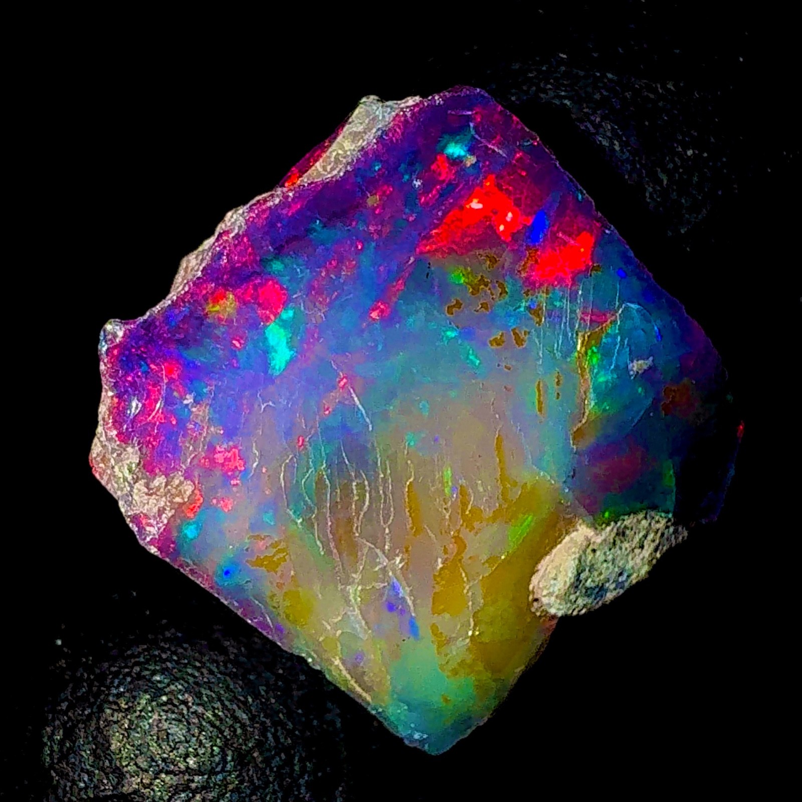 10 Ct Black dry Opal Rough, Cut Grade Fire Opal Rough, Ethiopian Multi Fire Opal