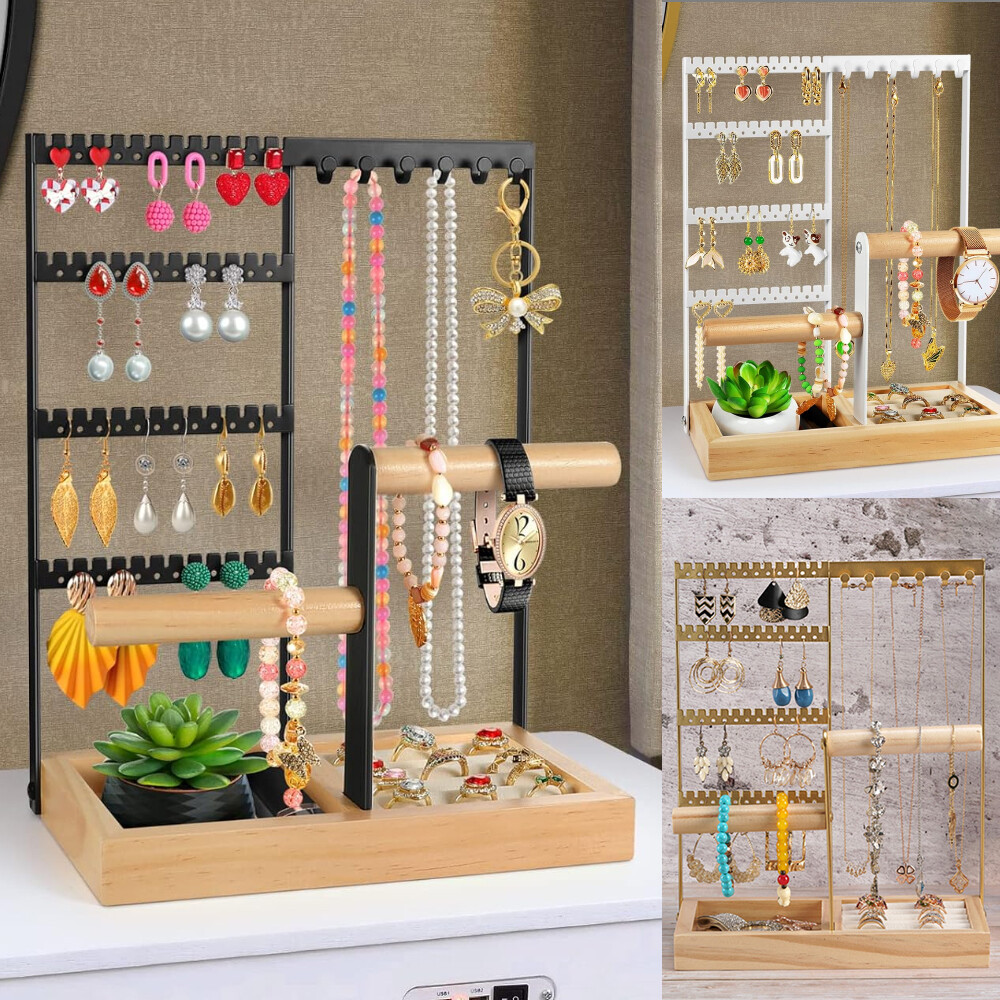 Jewelry Organizer Stand Necklace Organizer Earring Holder, 6 Tier Jewelry Stand