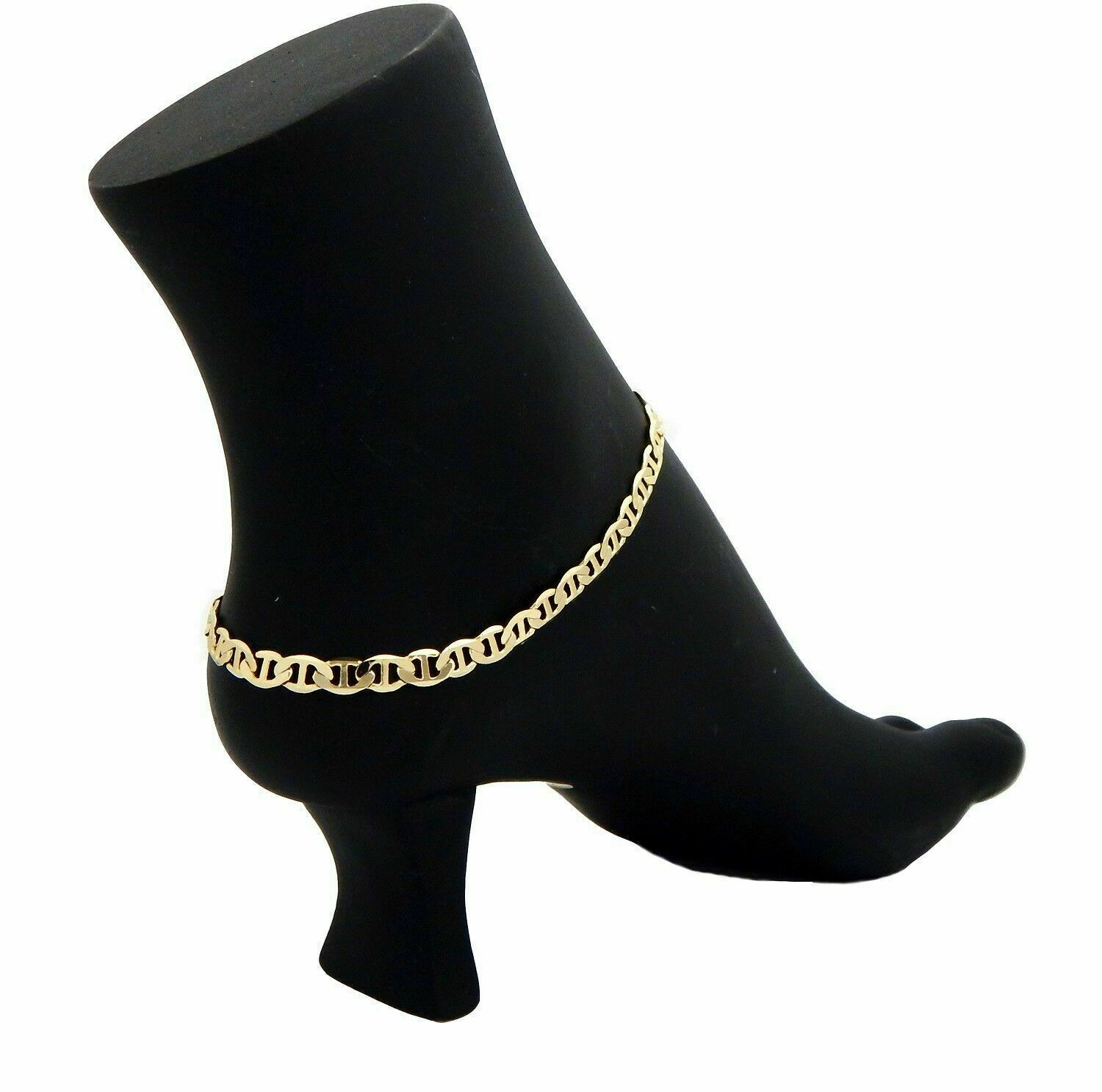 Classy Minimalist 5mm Mariner Link Chain Quality Anklet Bracelet 14k Gold Plated
