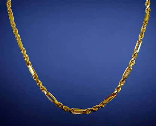 14K Yellow Gold SOLID Milano Figaro Rope Chain Necklace Diamond Cut Real 2mm-7mm