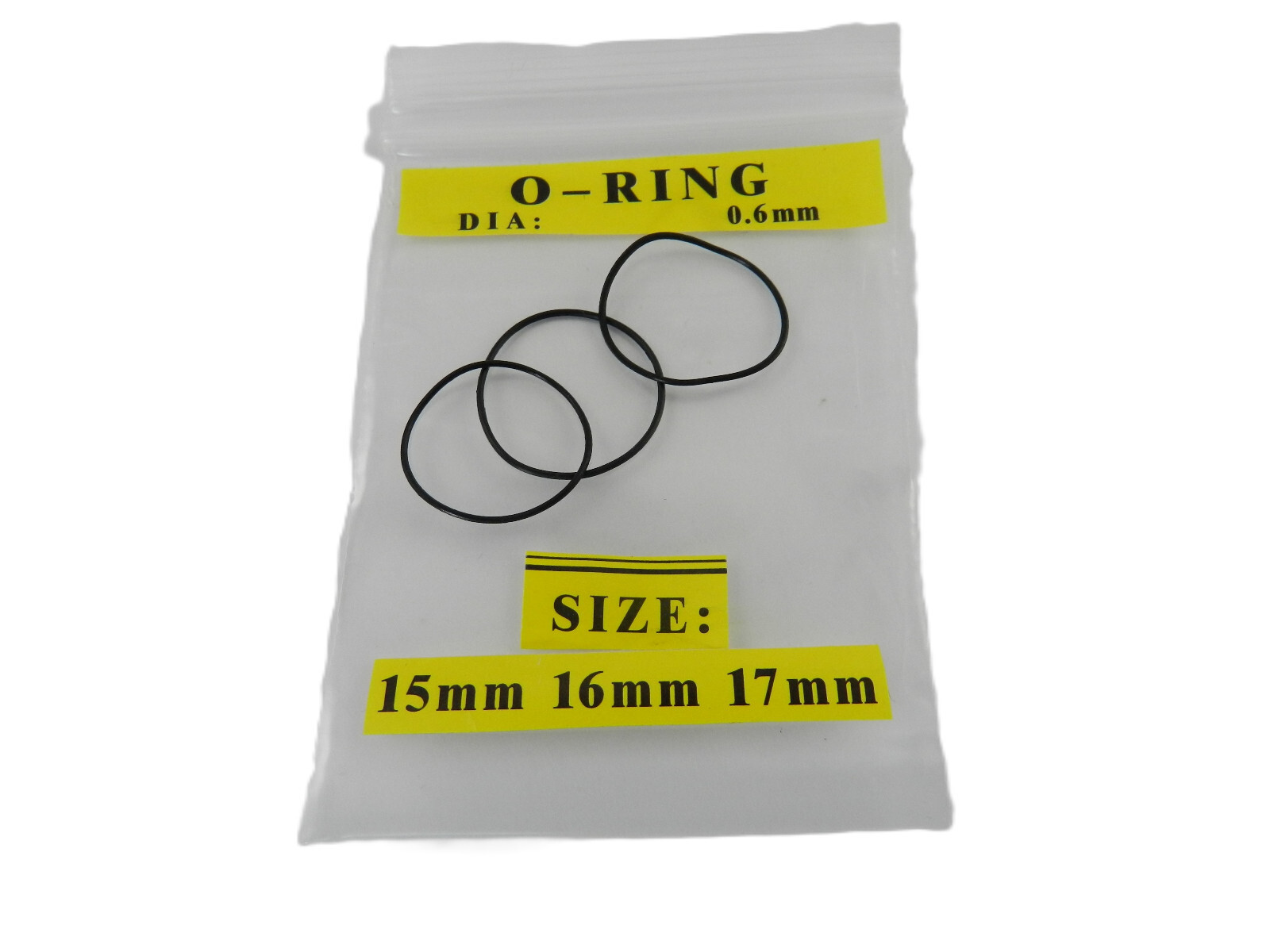 Rubber Watch Case Back O Ring Round Gasket 15mm-16mm-17mm Thick 0.6mm