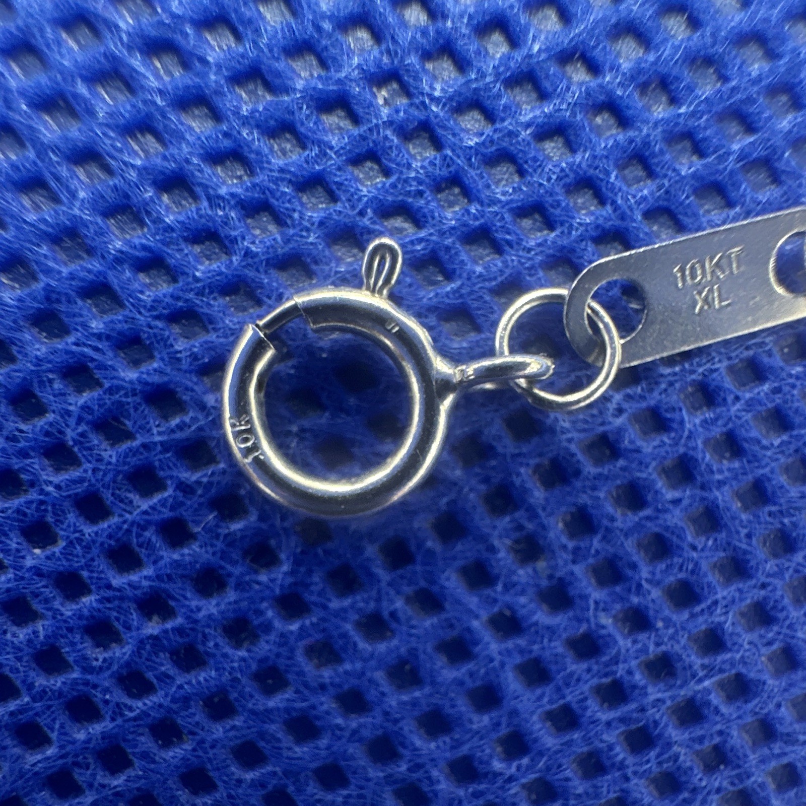10k solid White Gold Cable Chain Spring Ring Clasp 18inch adjustable 16 and 17in