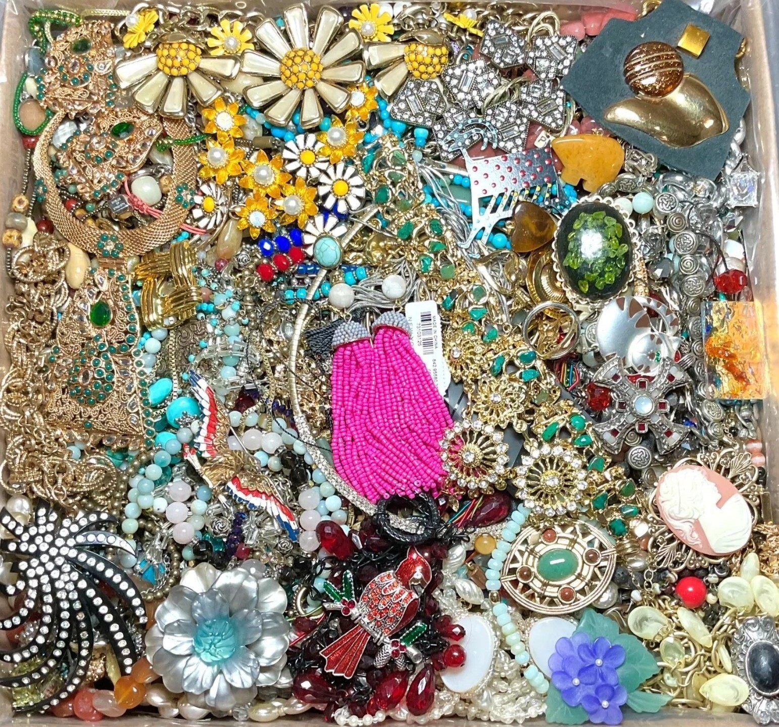 Jewelry Treasure Lot Unsearched Unsorted Vintage & New Junk & Good Resell 3 Lbs