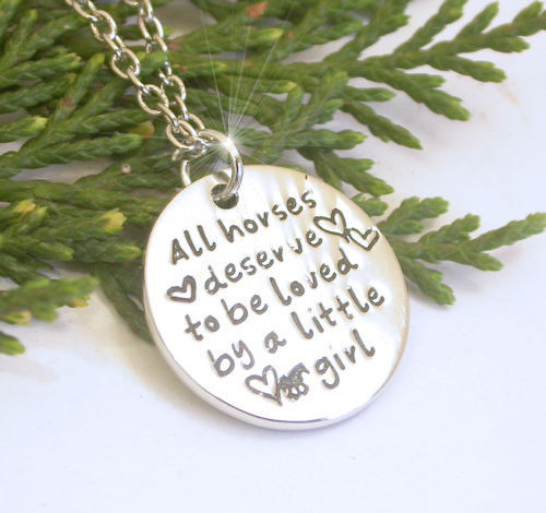 HORSE & WESTERN JEWELLERY JEWELRY ALL HORSES DESERVE.. MESSAGE NECKLACE SILVER