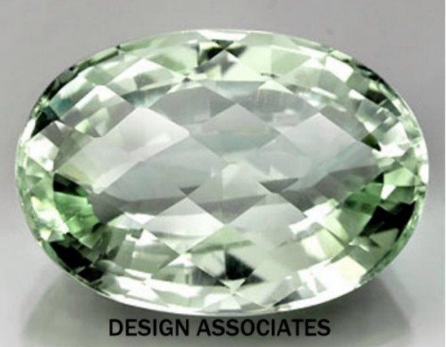 GREEN AMETHYST 12 x 10 MM OVAL CUT CHECKERBOARD TOP AAA ALL NATURAL