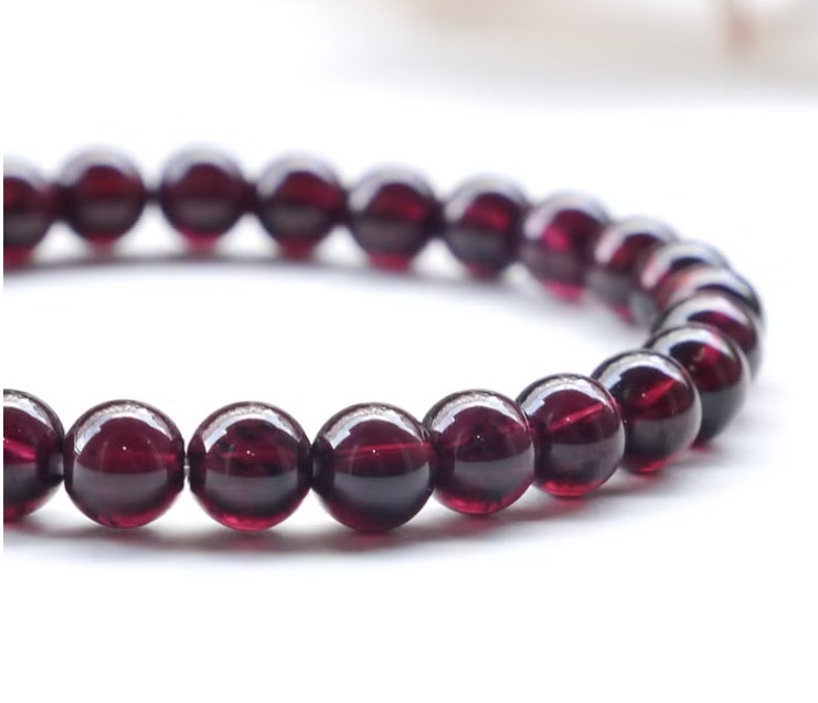2025HOT!! 5mm Garnet Gemstone Beads Healthy Reiki Women Bracelet Birthstone Gift