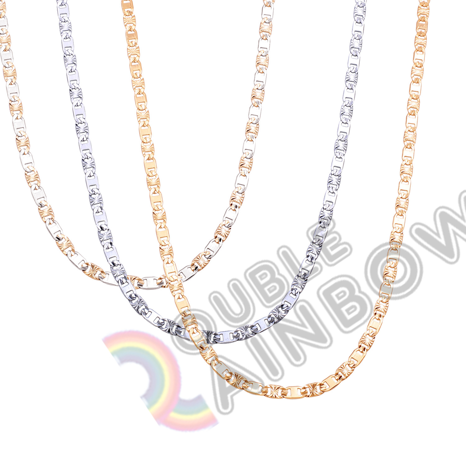 18-36″men stainless steel Gold Silver Plated 4mm Anchor Necklace Chain link
