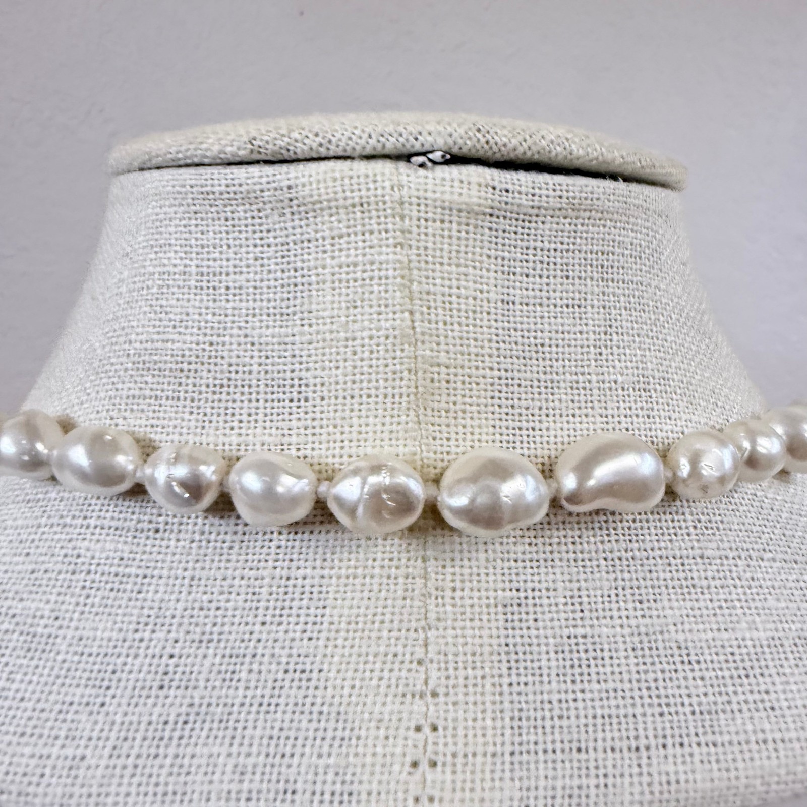 Vintage Continuous Knotted Baroque Freshwater Pearl Strand Necklace