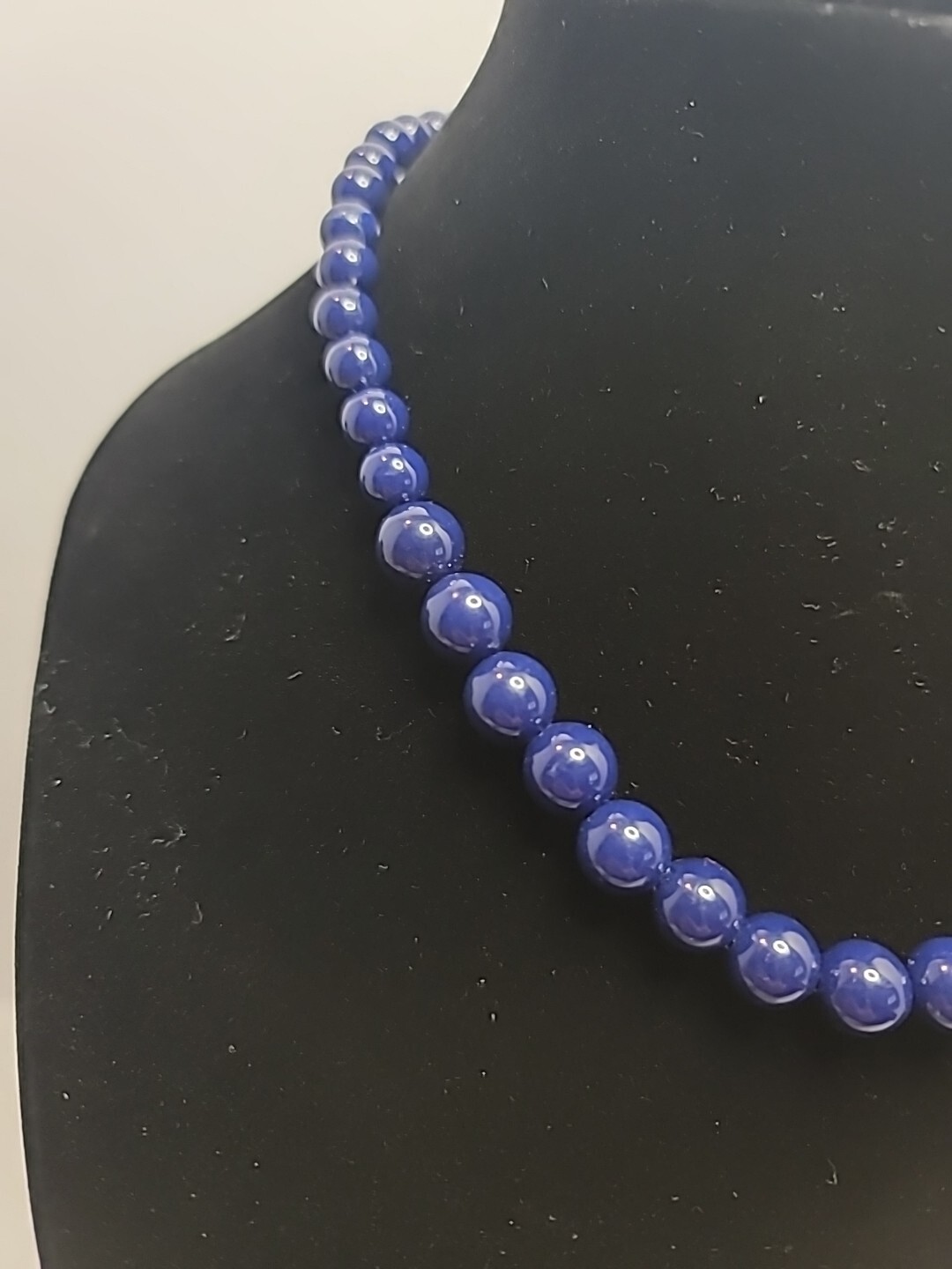 Lot of 3 Beaded Necklaces in Colors Blue, Black, And White – See Description