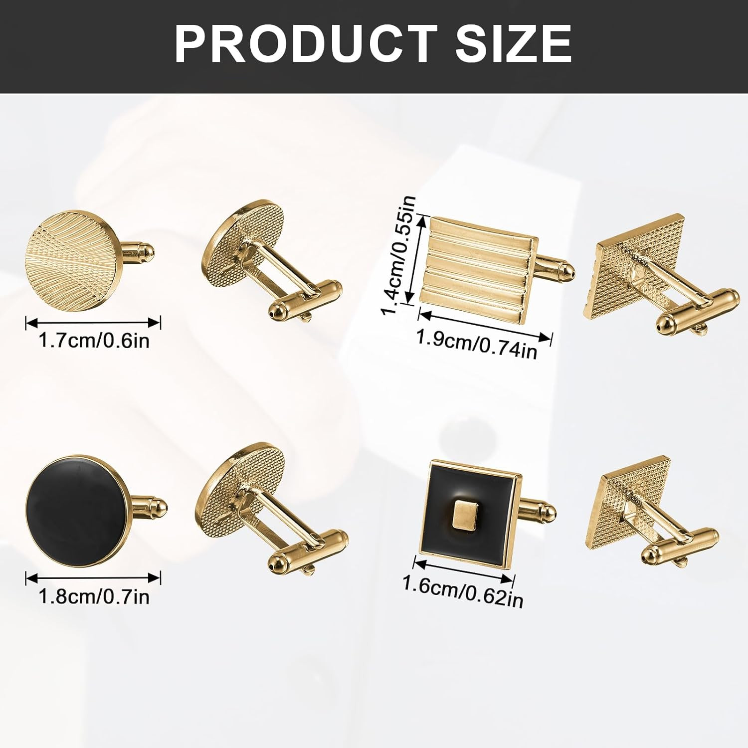 COMNICO 4 Pairs Cufflinks for Men Classic Tone Cuff Links Fashion Men Cufflinks