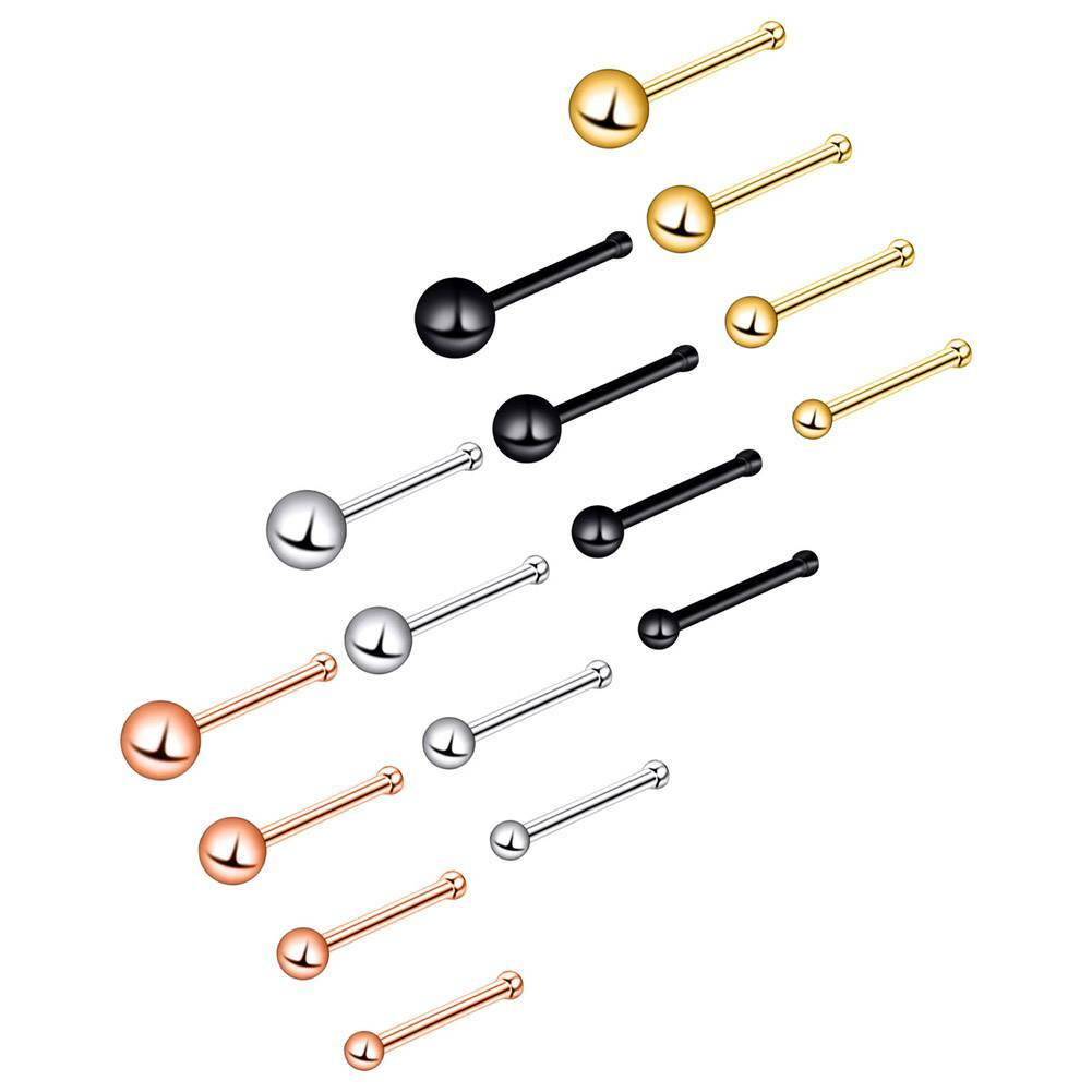 4Pcs/set Tiny Ball Nose Ring Stud Surgical Steel Bone Studs Nostril Piercing 20G
