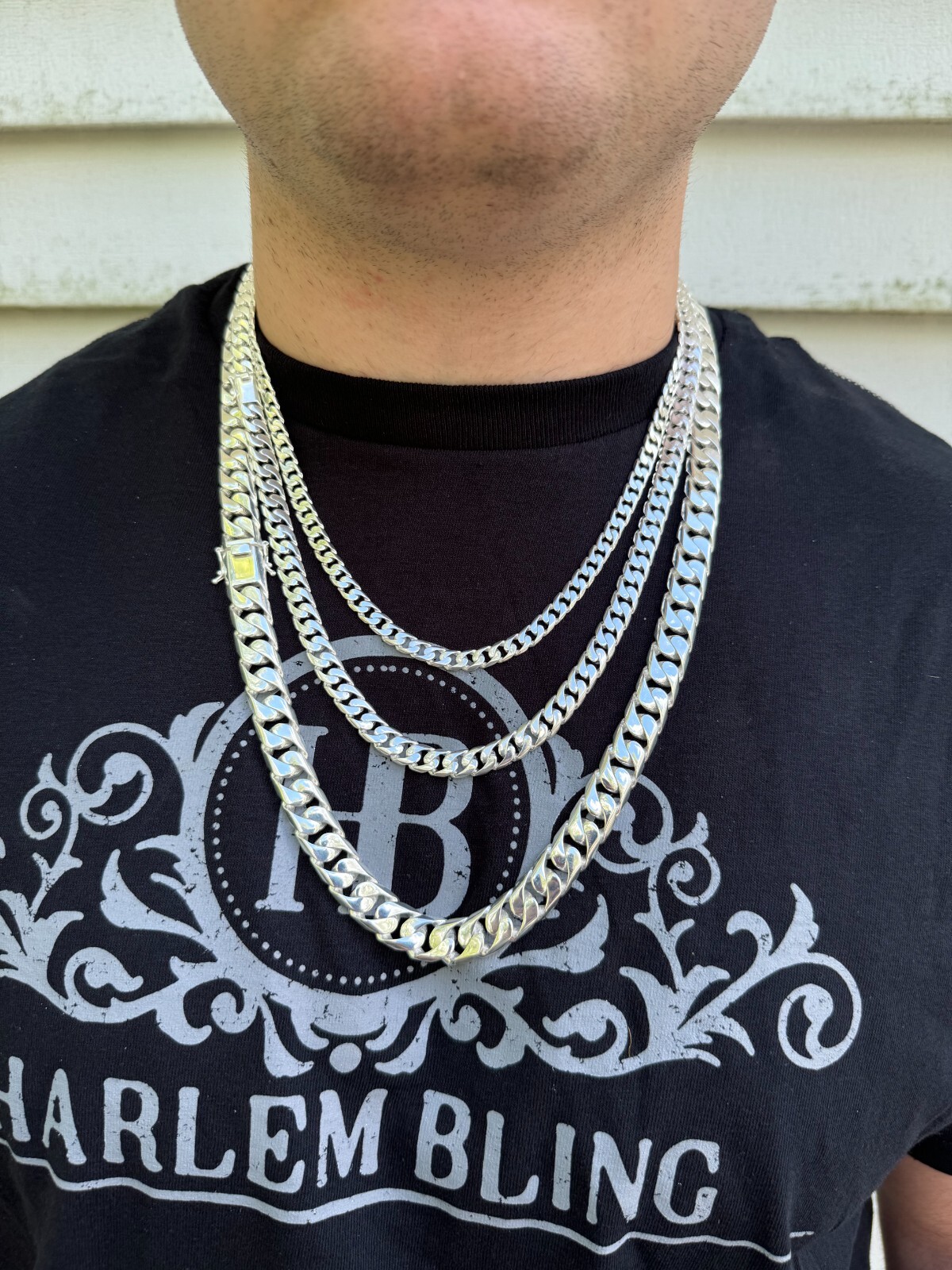 Handmade Miami Cuban Link Chain Necklace / Bracelet Real Solid 925 Silver 6-20mm