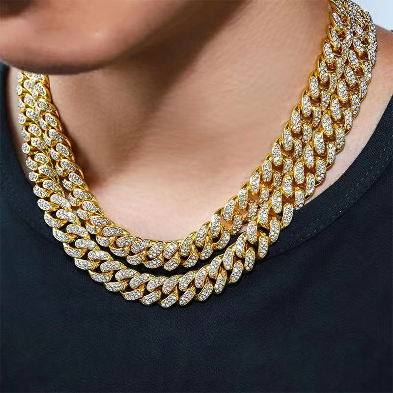 Men’s Gold Plated Iced CZ Out Solid Miami Cuban Link Bracelet Chain 12MM