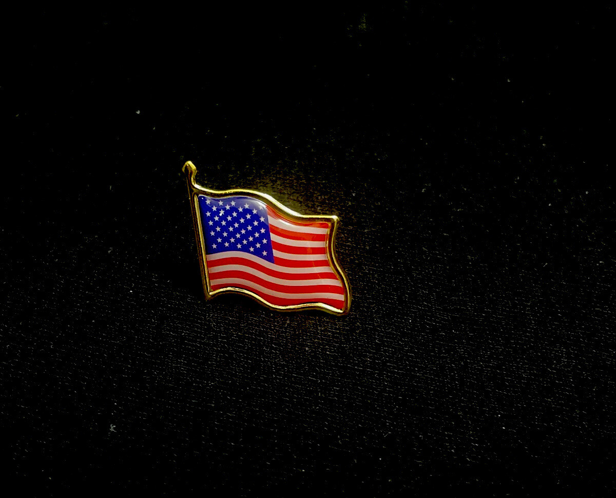 AMERICAN FLAG ENAMEL LAPEL HAT PIN USA US United States TIE TACK BADGE +STICkERS